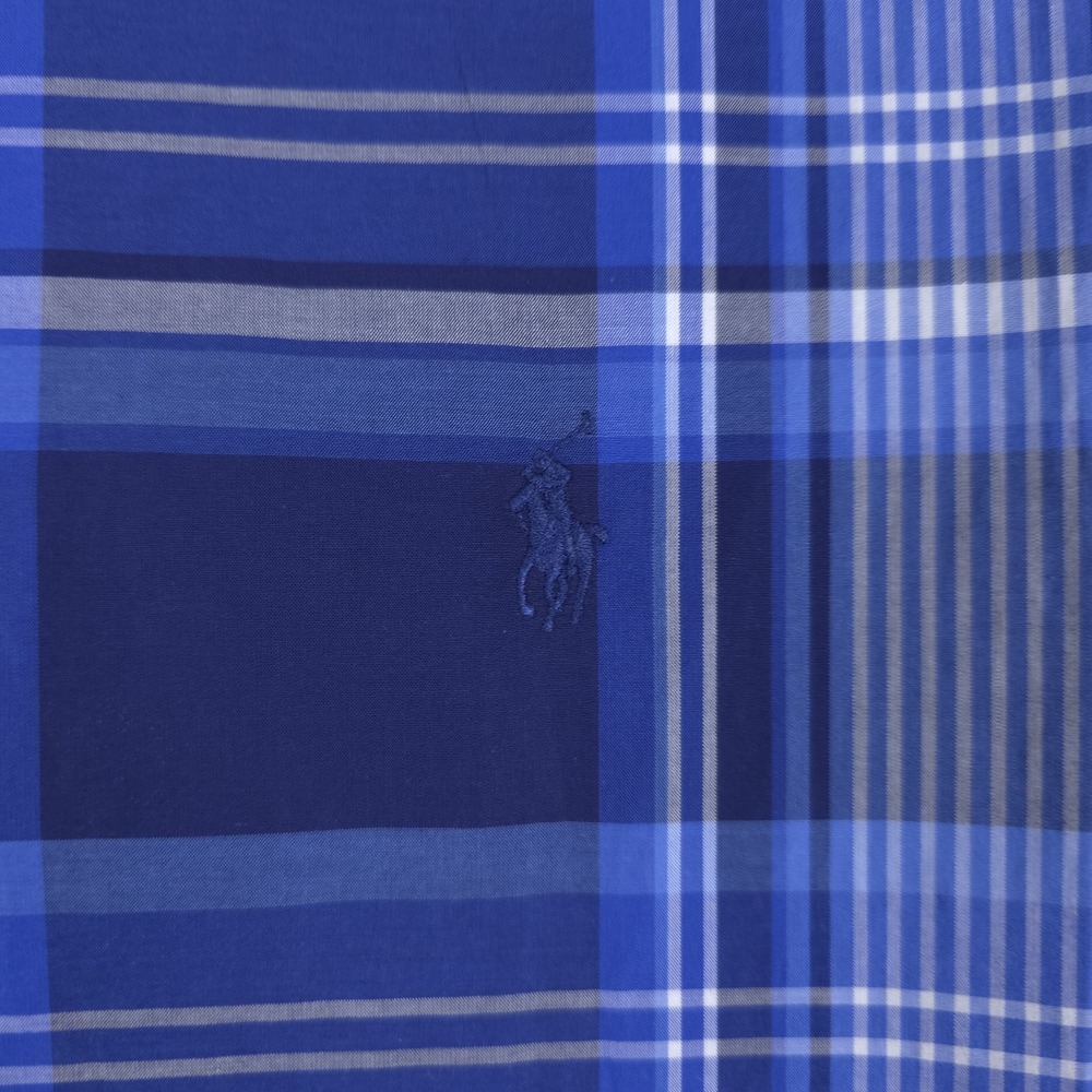 Ralph Lauren Classic Fit Shirt Mens 2XL Blue Plaid Cotton Stretch Long Sleeve - Picture 4 of 10